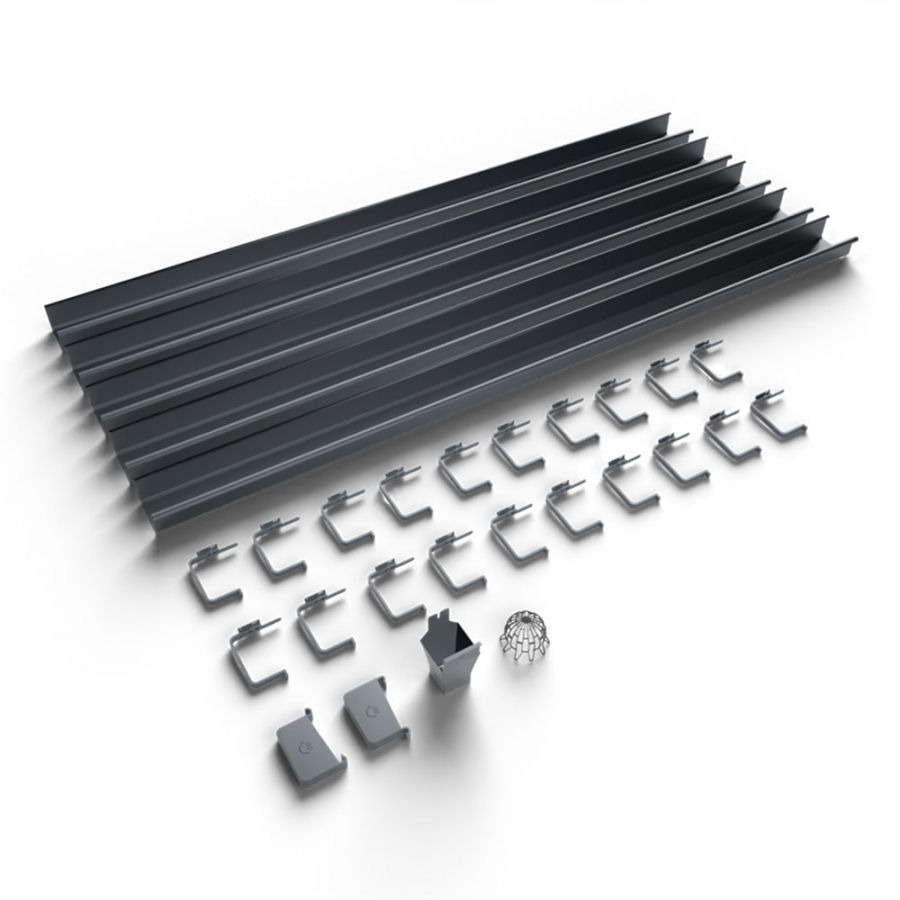 Galeco Square Steel Gutter Kit Graphite Grey - 125mm Diameter