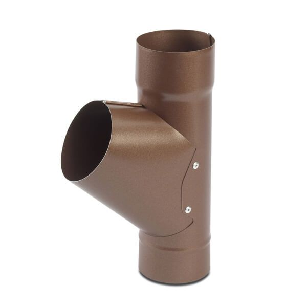 Galeco Steel Downpipe Branch - 87mm Copper Effect