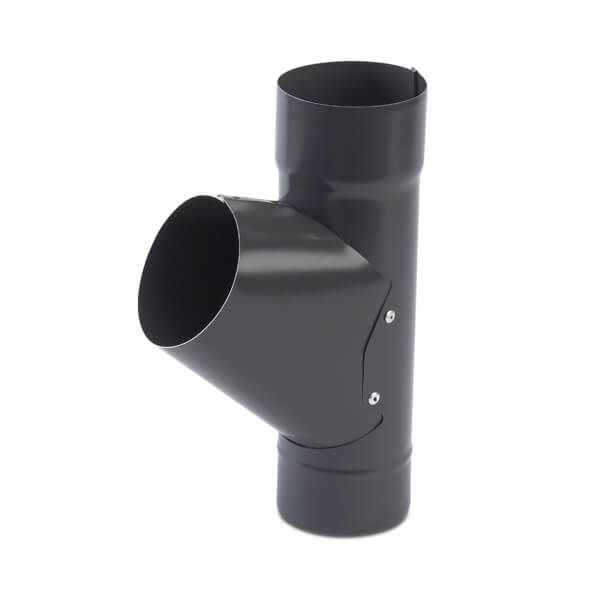 Galeco Steel Downpipe Branch - 87mm Graphite Grey