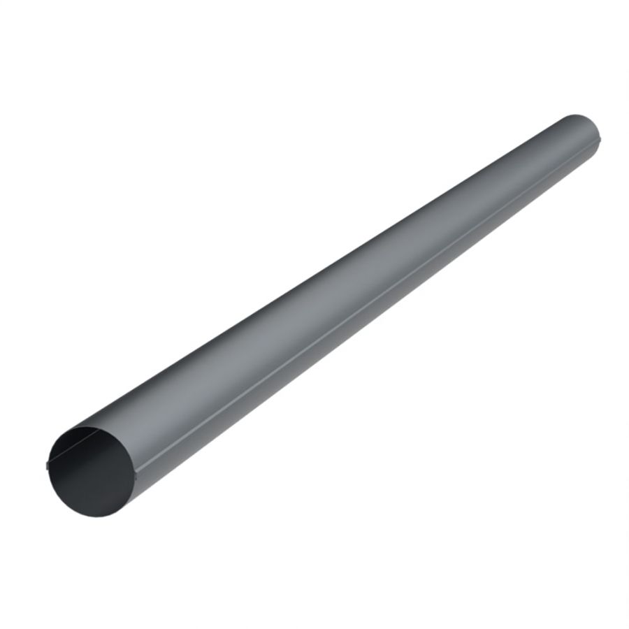 Galeco Steel Round Socket Downpipe Kit Graphite Grey - 87mm Diameter