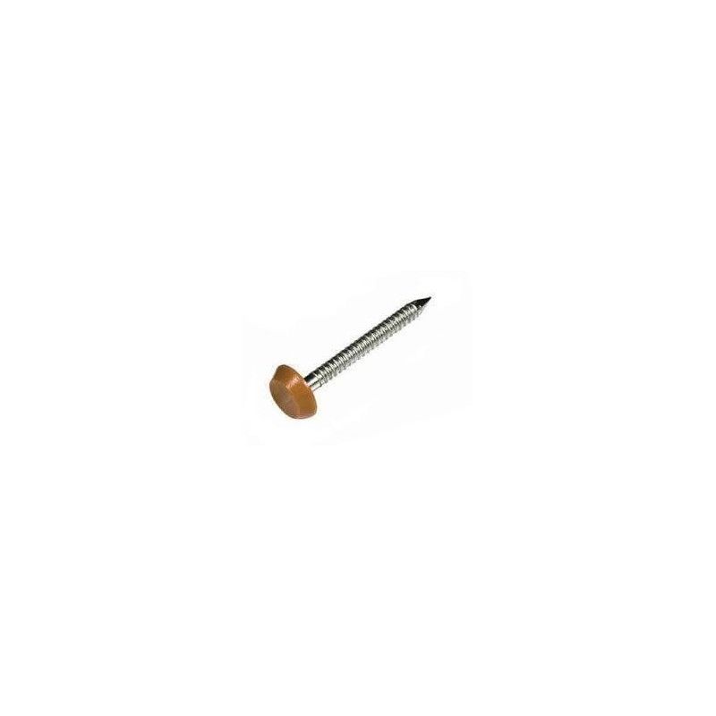 Plastic Headed Nails - 65mm Golden Oak - Box of 100