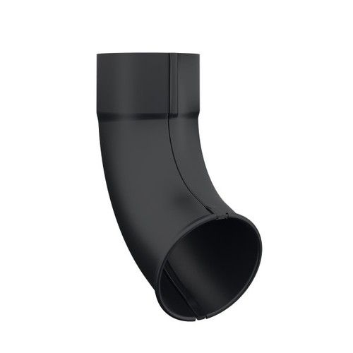 Lindab Steel Downpipe Shoe - 87mm Matte Black