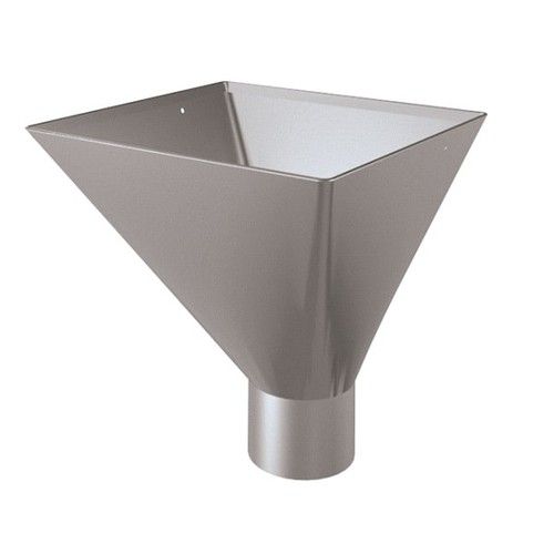 Lindab Steel Large Water Hopper - 75mm Silver Metallic