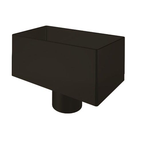 Lindab Steel Large Rectangular Water Hopper - 100mm Coffee Brown