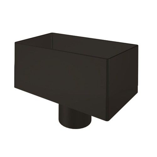 Lindab Steel Large Rectangular Water Hopper - 87mm Matte Black