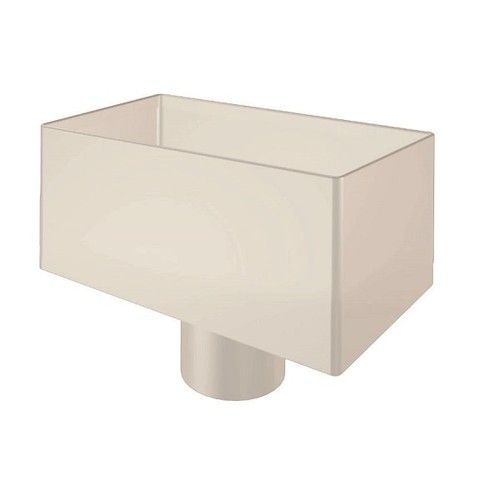 Lindab Steel Medium Rectangular Water Hopper - 100mm Antique White