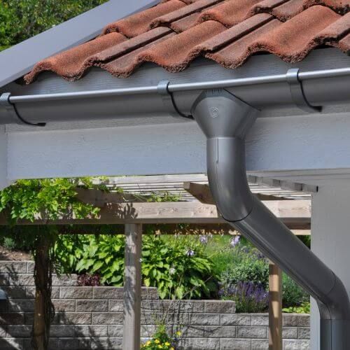 Lindab Steel Medium Rectangular Water Hopper - 75mm Anthracite Metallic