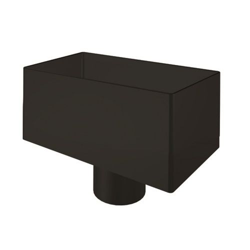 Lindab Steel Medium Rectangular Water Hopper - 75mm Black