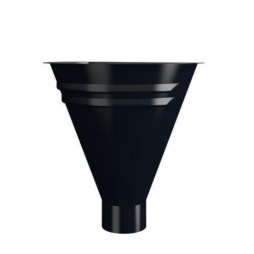 Lindab Steel Half Round Water Hopper - 100mm Black
