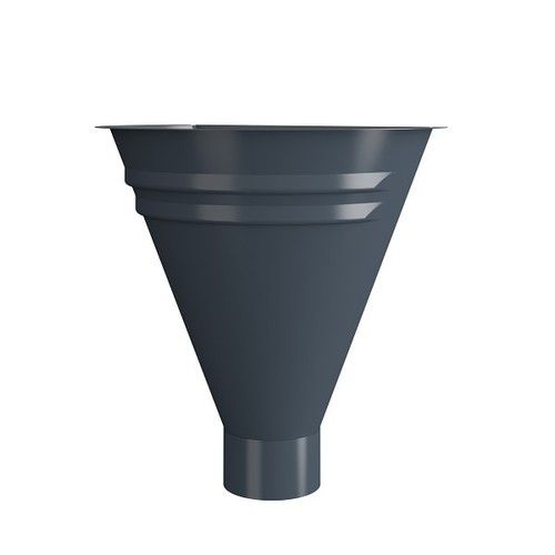Lindab Steel Half Round Water Hopper - 75mm Anthracite Grey