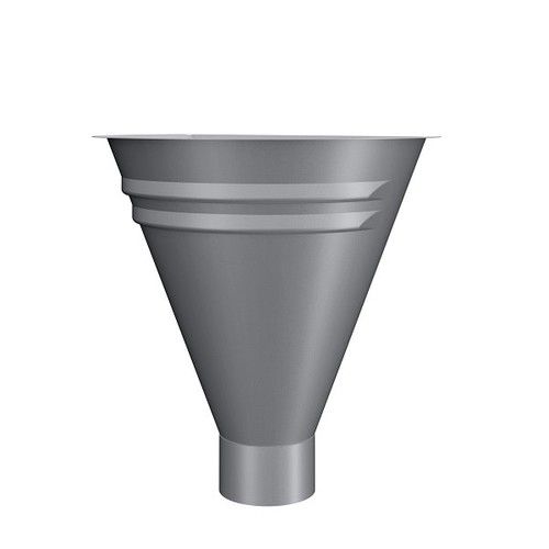 Lindab Steel Half Round Water Hopper - 75mm Anthracite Metallic