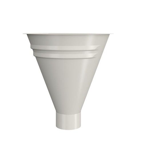Lindab Steel Half Round Water Hopper - 75mm Antique White