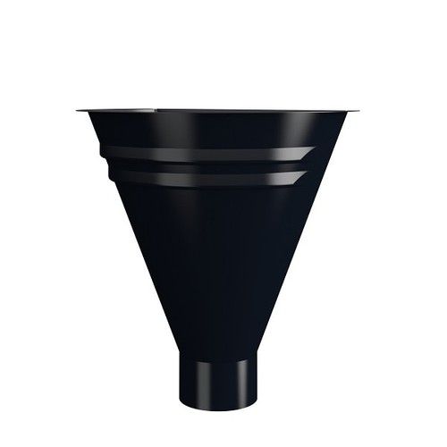 Lindab Steel Half Round Water Hopper - 87mm Matte Black