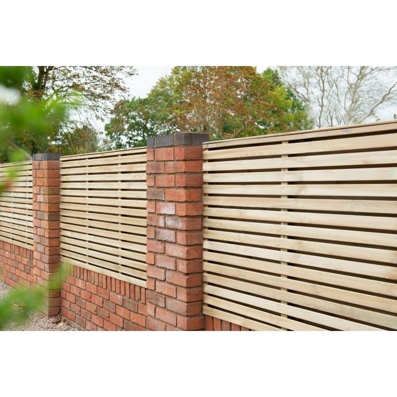 Pressure Treated Contemporary Double Slatted Fence Panel - 1800mm x 900mm