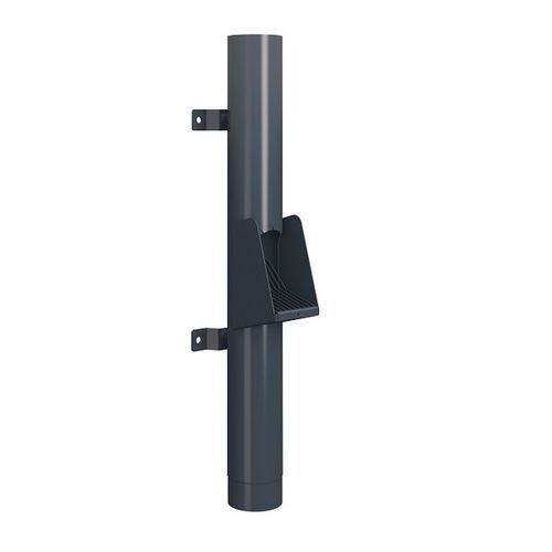 Lindab Steel Vandal Reinforced Pipe with Leaf Trap - 102mm x 0.85m Graphite