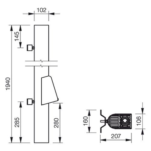 Lindab Steel Vandal Reinforced Pipe with Leaf Trap - 102mm x 2mtr Anthracite Grey