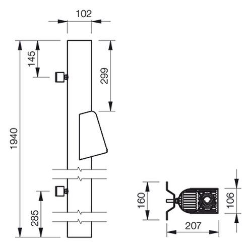 Lindab Steel Vandal Reinforced Pipe with Raised Leaf Trap - 102mm x 2mtr Matte Black