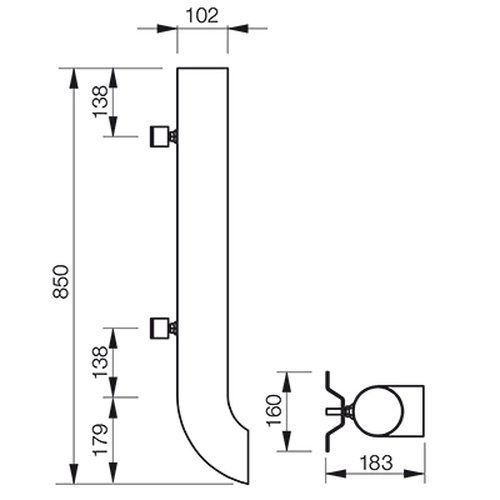 Lindab Steel Vandal Reinforced Pipe with Shoe - 102mm x 0.85mtr Dark Red
