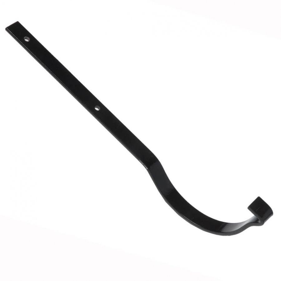 Cast Iron Beaded Half Round Gutter Top Rafter Bracket - 125mm Galvanised Black Painted