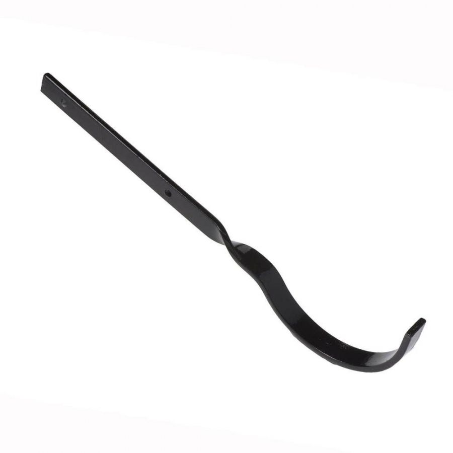 Cast Iron Half Round Gutter Side Rafter Bracket - 150mm Galvanised Black Painted