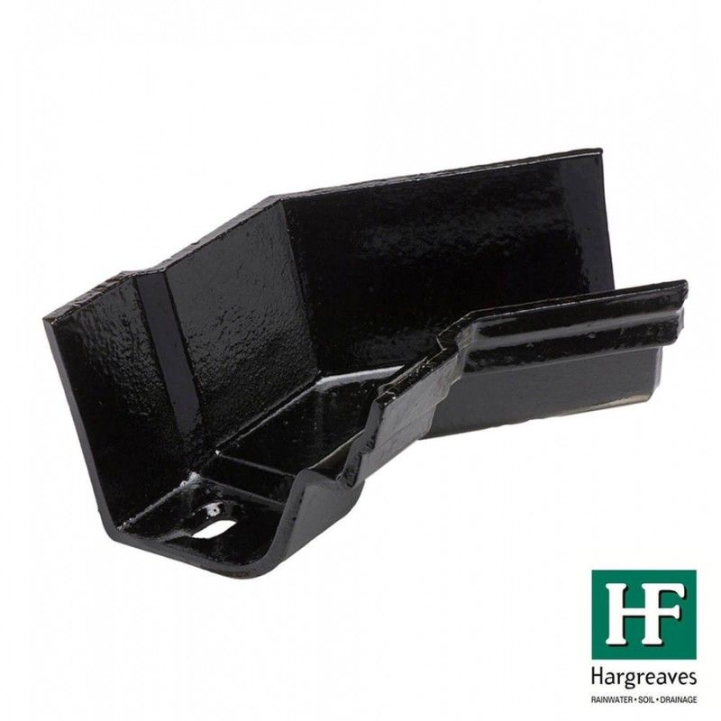 Cast Iron Notts Ogee Gutter Internal Angle - 135 Degree x 115mm Black