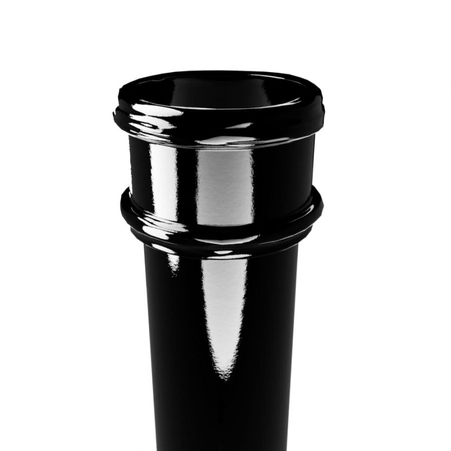 Cast Iron Round Non-Eared Downpipe - Socket On One End - 75mm x 1829mm Black