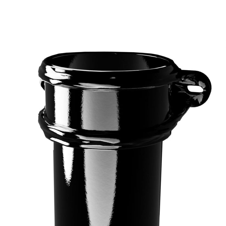 Cast Iron Round Eared Downpipe - Socket On One End - 100mm x 1829mm Black