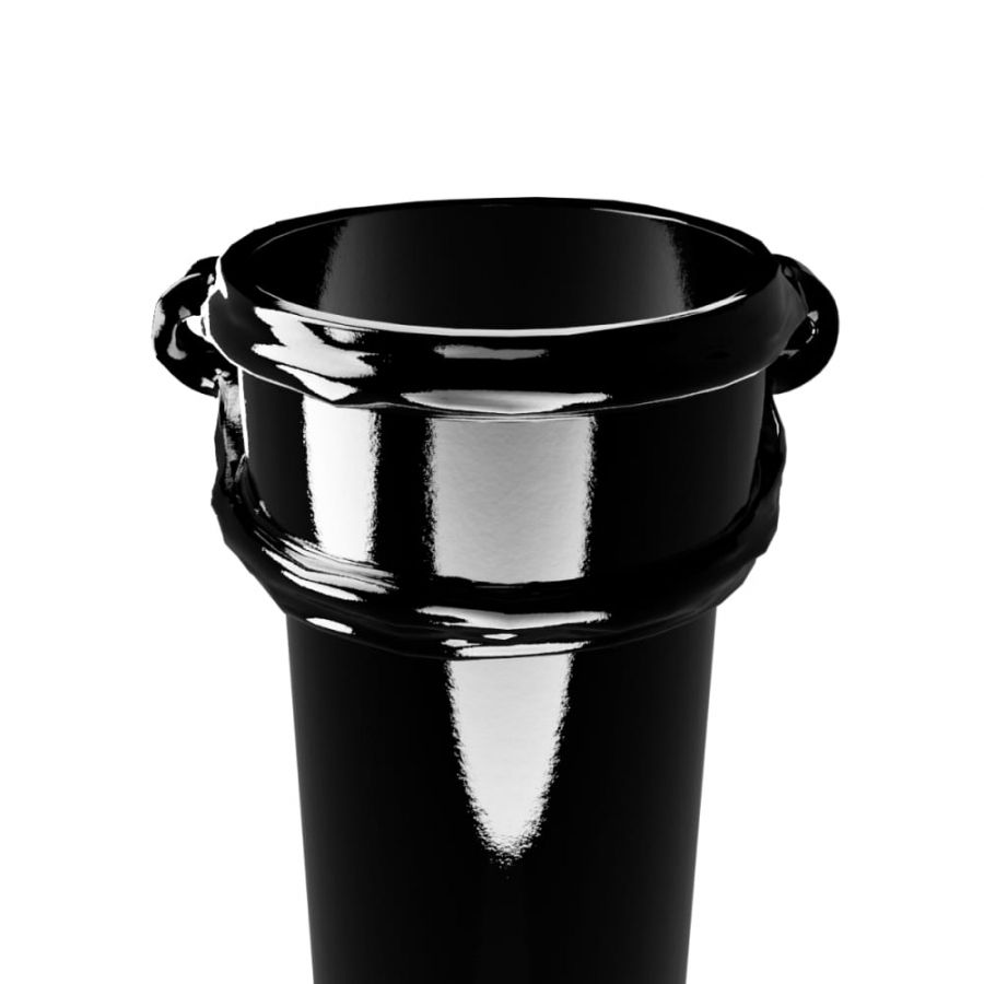 Cast Iron Round Eared Downpipe - Socket On One End - 100mm x 1829mm Black