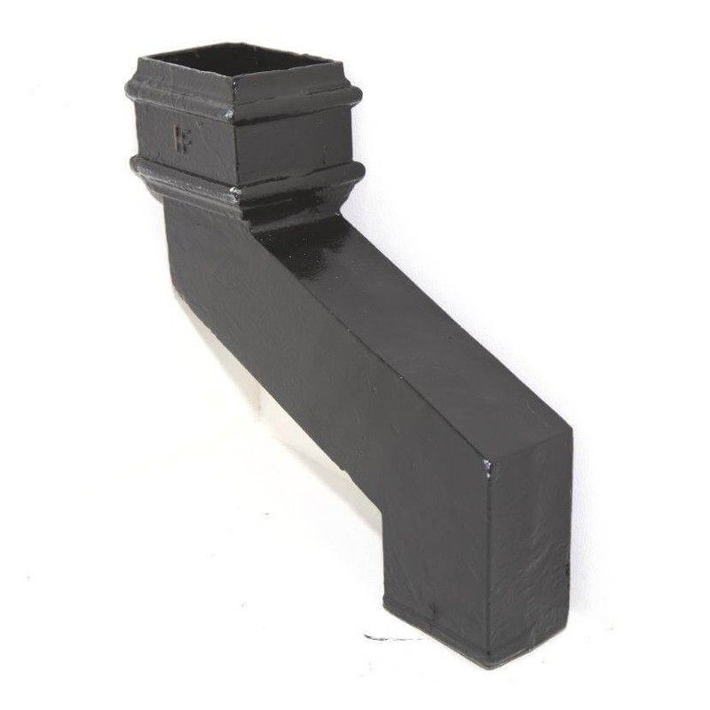 Cast Iron Rectangular Downpipe - 230mm Side Projection 100mm x 75mm Black