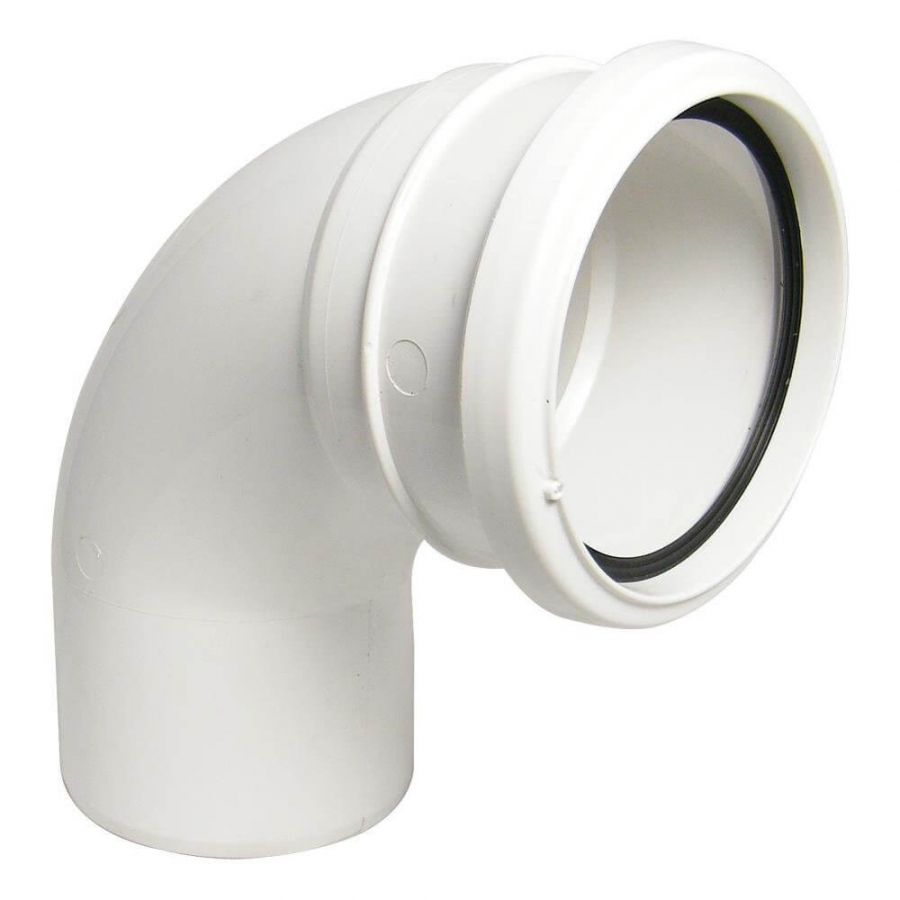 FloPlast Industrial/ Xtraflo Downpipe Single Socket Bend - 92.5 Degree x 110mm White