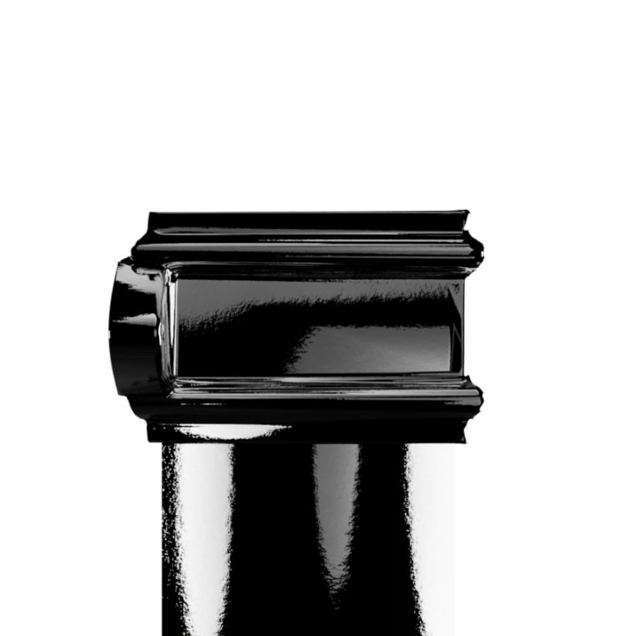 Cast Iron Square Eared Downpipe - 100mm x 1829mm Black