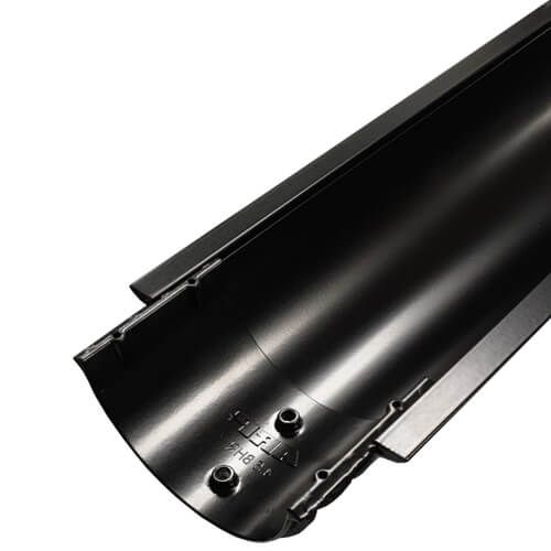 Aluminium Beaded Half Round Gutter - 114mm x 3mtr PPC Finish Black (9005 Matt)