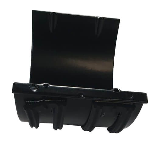 Aluminium Beaded Half Round Gutter Union - 114mm PPC Finish Black (9005 Matt)