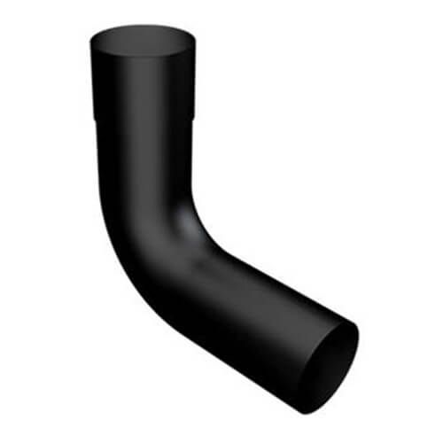Aluminium Round Swaged Downpipe Bend - 92.5 Degree x 76mm PPC Finish Black (9005 Matt)