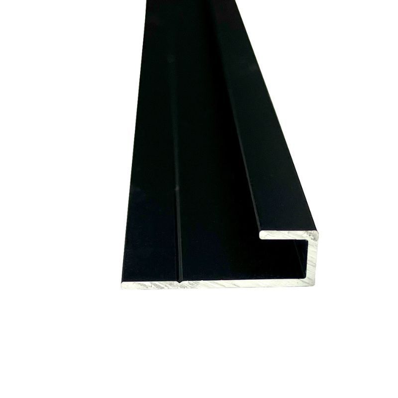Compact Composite Wall Panel 4mm End Cap - 2440mm Black Tile