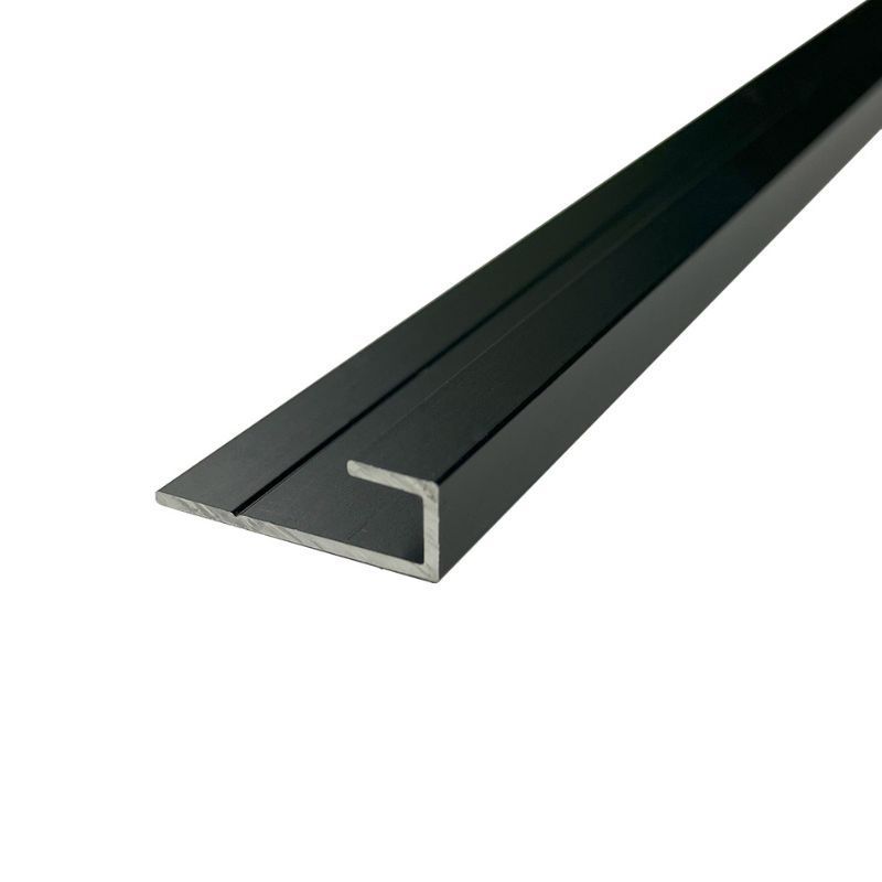 Compact Composite Wall Panel 4mm End Cap - 2440mm Black Tile