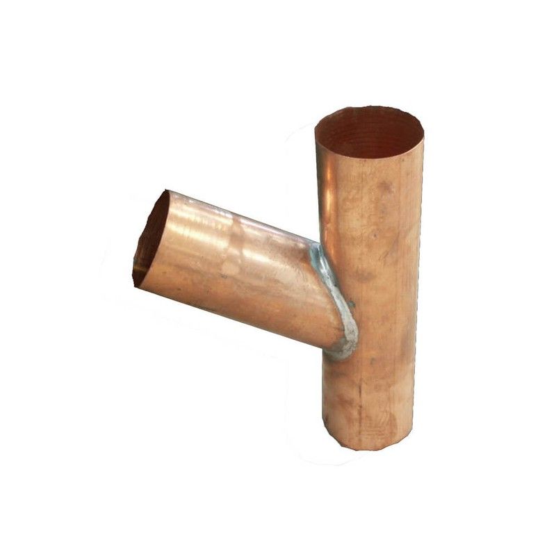 Copper Round Downpipe Branch - 80mm