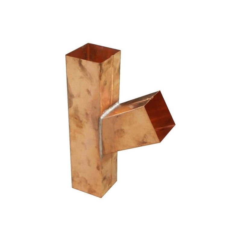 Copper Square Downpipe Branch - 80mm x 80mm