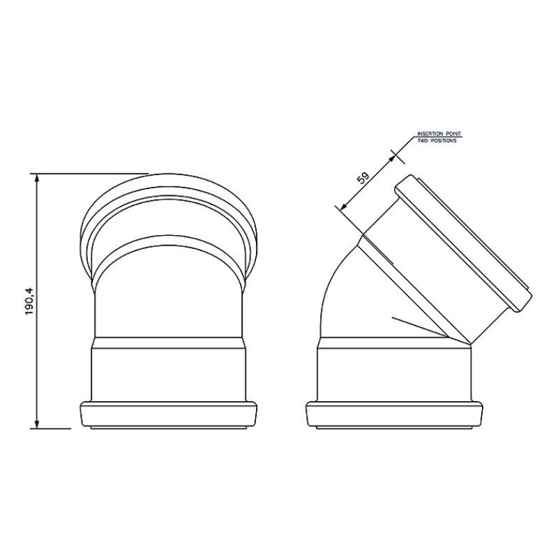 FloPlast Drainage Bend Double Socket - 30 Degree x 110mm