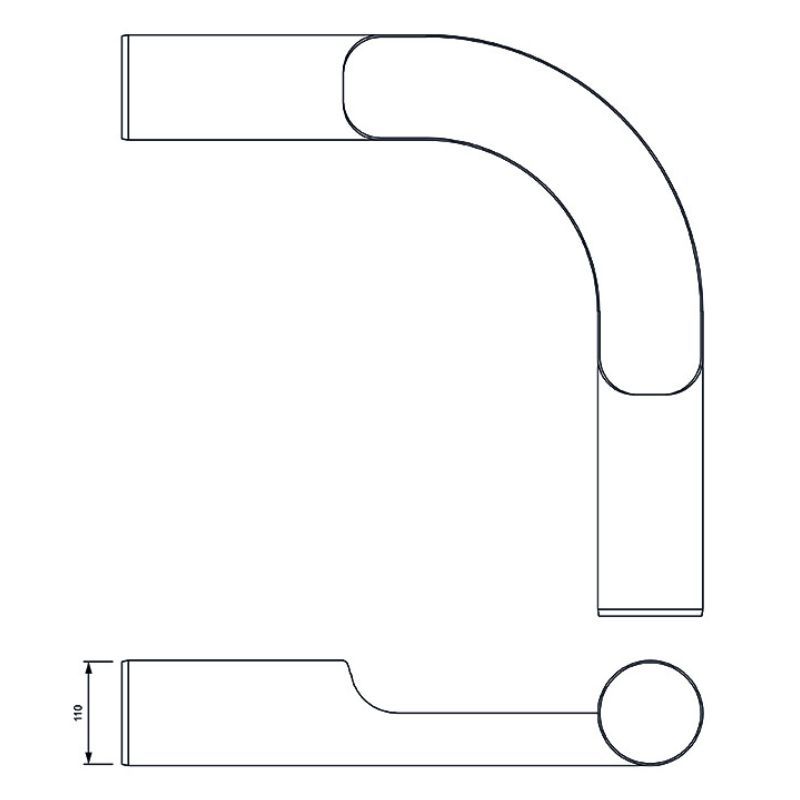 FloPlast Drainage Long Radius Channel Bend Plain Ended - 87.5 Degree x 110mm