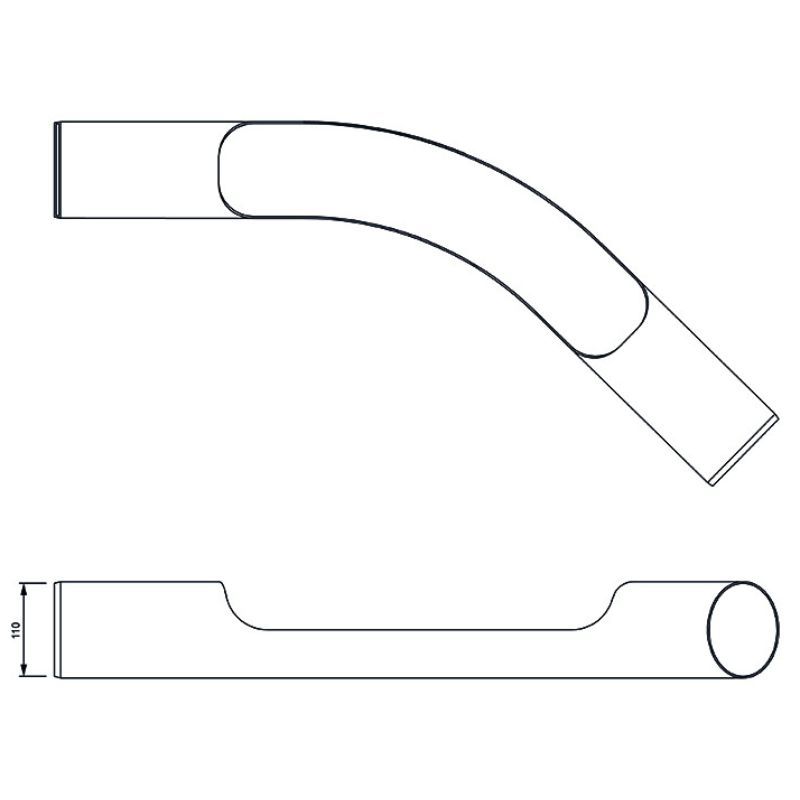 FloPlast Drainage Long Radius Channel Bend Plain Ended - 45 Degree x 110mm