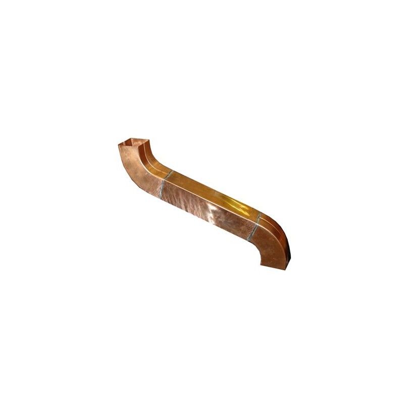 Copper Square Downpipe Swan Neck - 80mm x 80mm