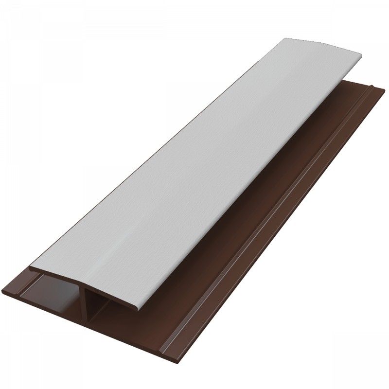 White Woodgrain Soffit H Trim - 5mtr