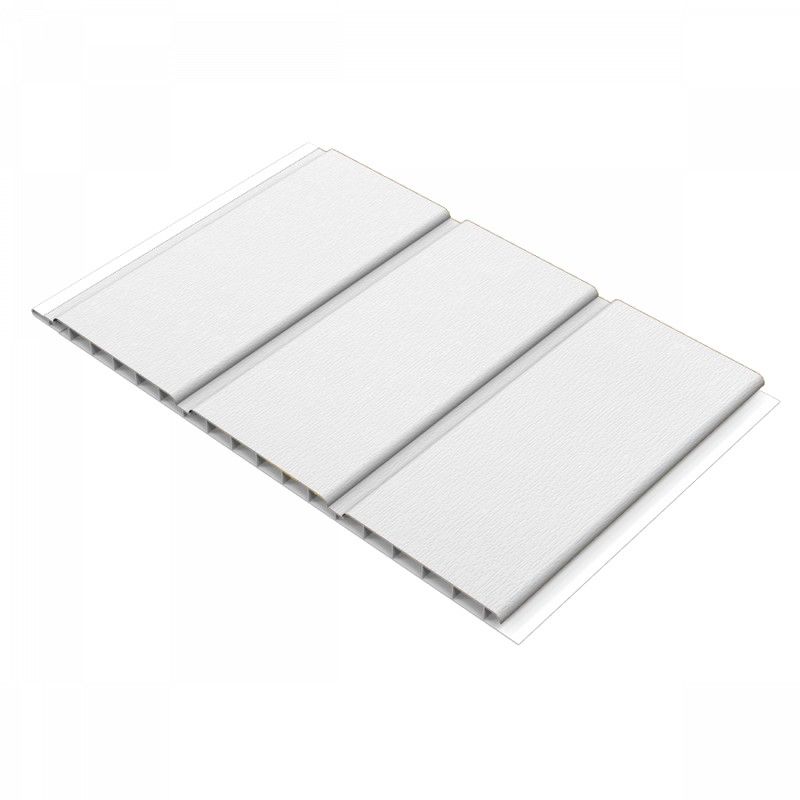 300mm White Woodgrain Hollow Soffit Board - 10mm x 5mtr - Pack of 4