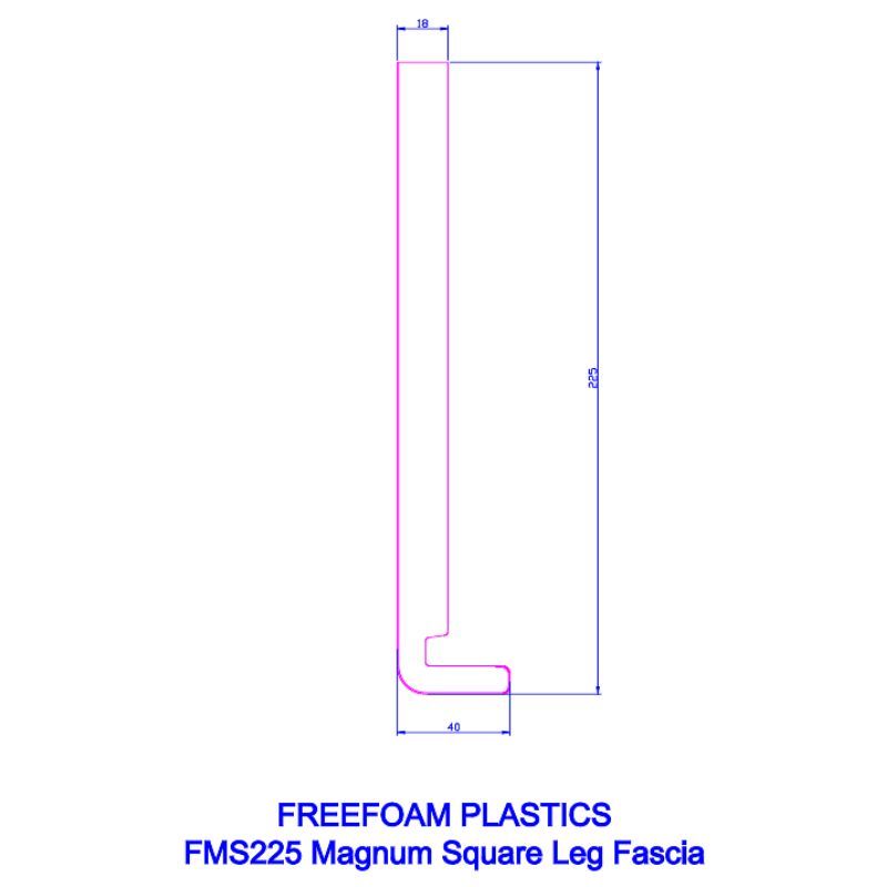 225mm Black Smooth Fascia Board - 18mm x 5mtr