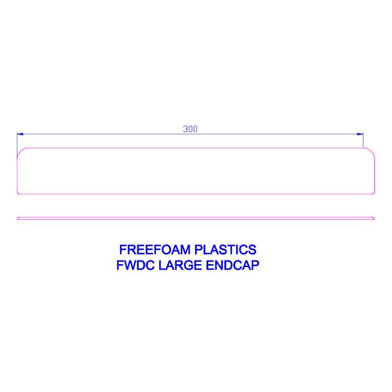 Fascia End Cap - 300mm Black Smooth