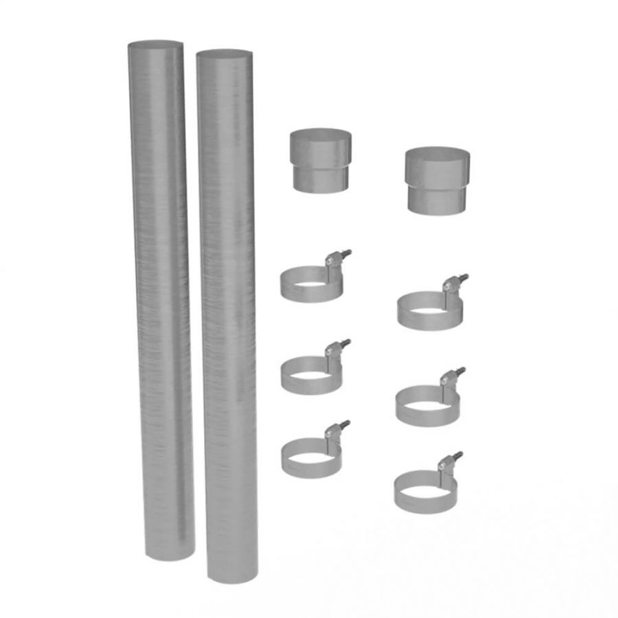 Galeco Steel Round Socket Downpipe Kit Galvanised - 87mm Diameter