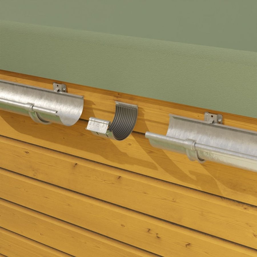 Galeco Steel Gutter Standard Shed Pack Apex Style Roof - 12x6-20x12 Galvanised