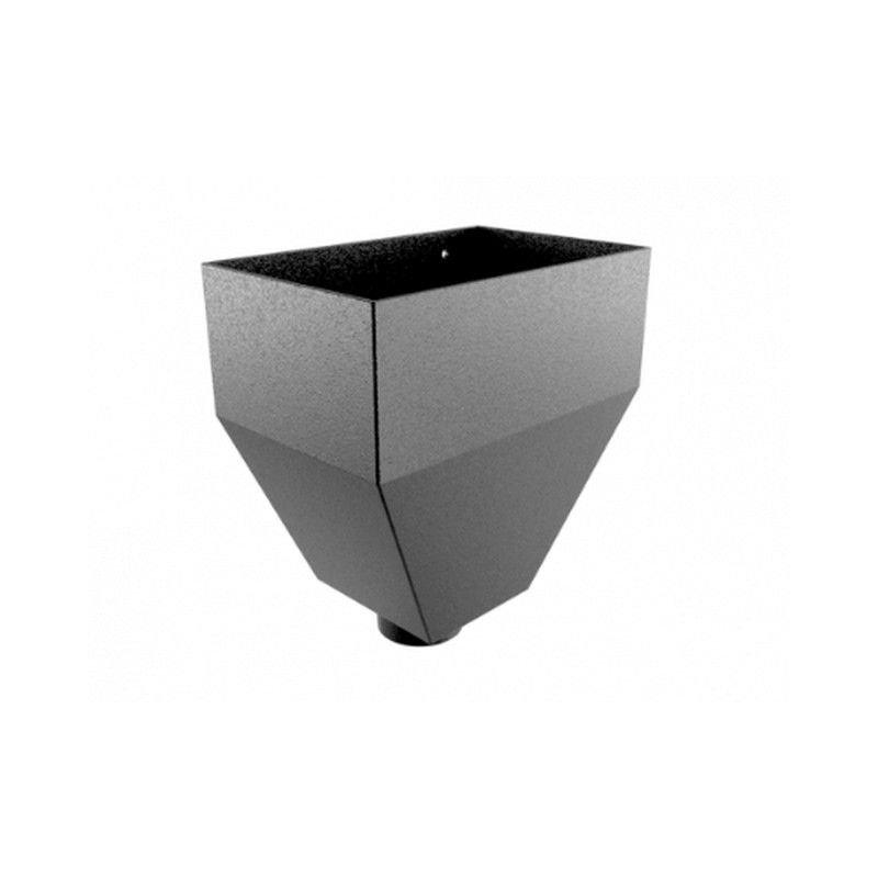 Cast Aluminium Round Neptune Hopper - 63mm PPC Finish Black (9005 Leatherette)
