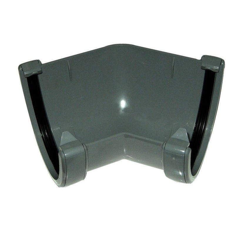 FloPlast Deepflow/ Hi-Cap Gutter Angle - 135 Degree x 115mm x 75mm Anthracite Grey
